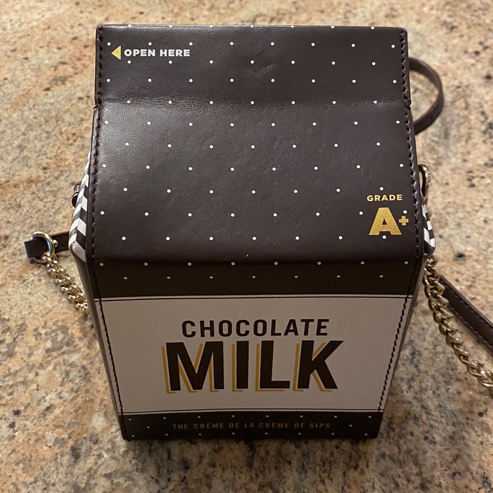 KATE SPADE Chocolate Milk Carton Crossbody Bag crème de la crème pocket book - Picture 2 of 11